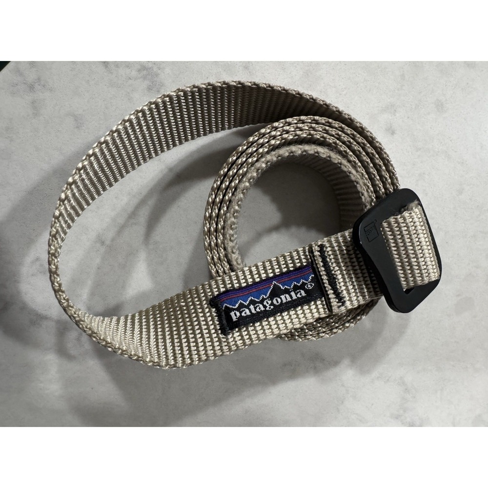Patagonia Friction Belt Mens Beige W/ Black Buckle Outdoor Casual Adjustable